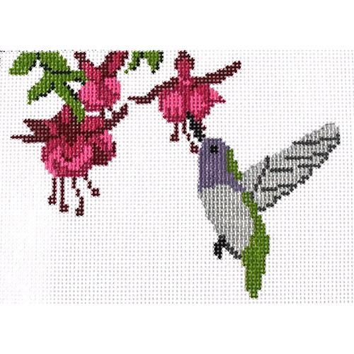 Hummingbird Pillow Painted Canvas J. Child Designs  - 1