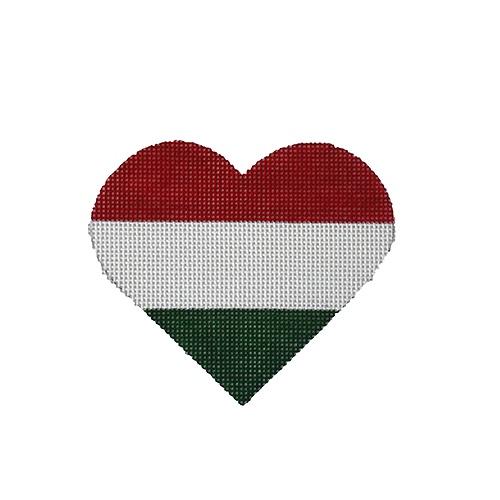 Hungary Flag Heart Painted Canvas Pepperberry Designs  - 1