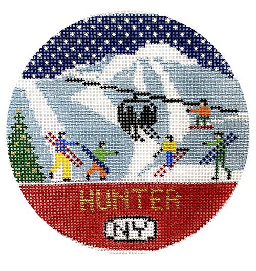 Hunter Round Painted Canvas Doolittle Stitchery 