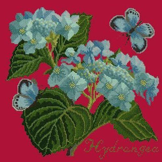 Hydrangea Needlepoint Kit Kits Elizabeth Bradley Design Bright Red 
