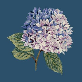 Hydrangea Needlepoint Kit Kits Elizabeth Bradley Design Dark Blue 
