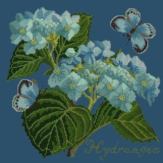 Hydrangea Needlepoint Kit Kits Elizabeth Bradley Design Dark Blue 
