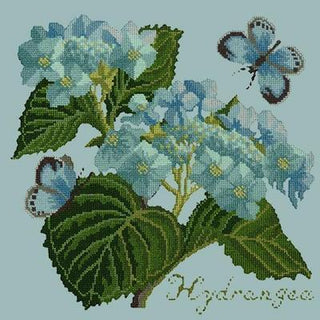 Hydrangea Needlepoint Kit Kits Elizabeth Bradley Design Pale Blue 
