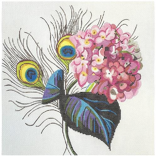 Hydrangea/Feathers Painted Canvas Colors of Praise 