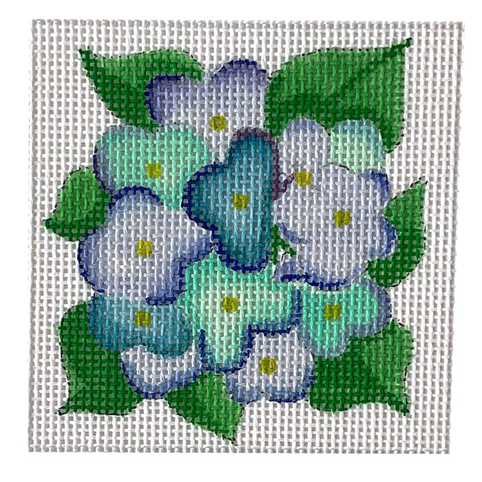 Hydrangeas Square Insert Painted Canvas Kate Dickerson Needlepoint Collections  - 1