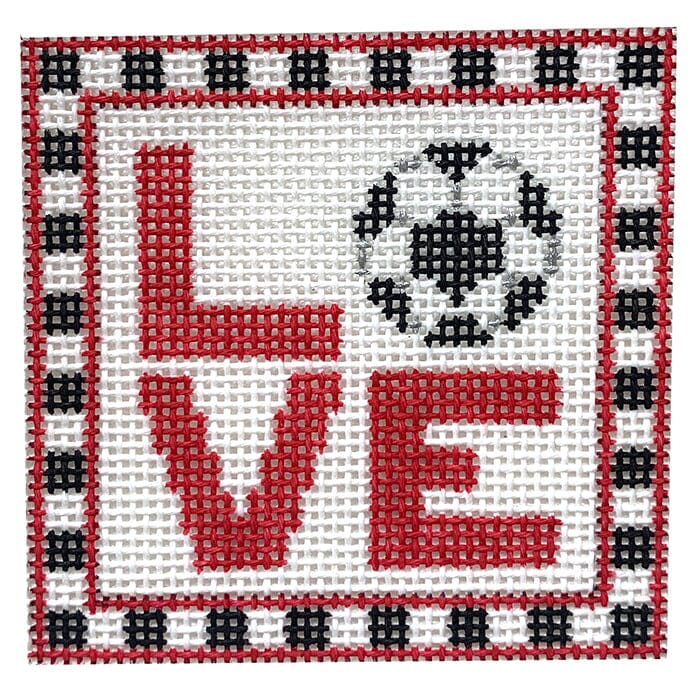I Heart Soccer Square with Stitch Guide Painted Canvas The Princess & Me  - 1