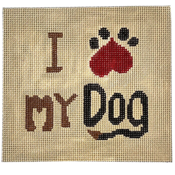 I Luv My Dog Painted Canvas CBK Needlepoint Collections  - 1