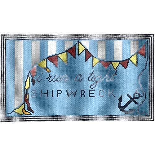 I Run a Tight Shipwreck Painted Canvas KCN Designers  - 1