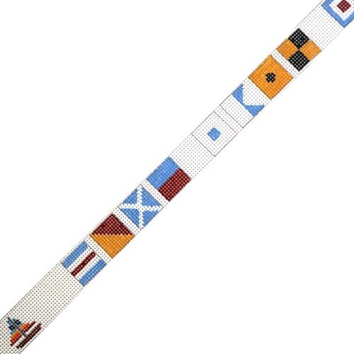 "I Would Rather Be Sailing" Belt Painted Canvas The Meredith Collection  - 1