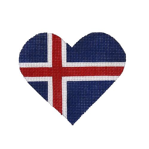Iceland Flag Heart Painted Canvas Pepperberry Designs  - 1