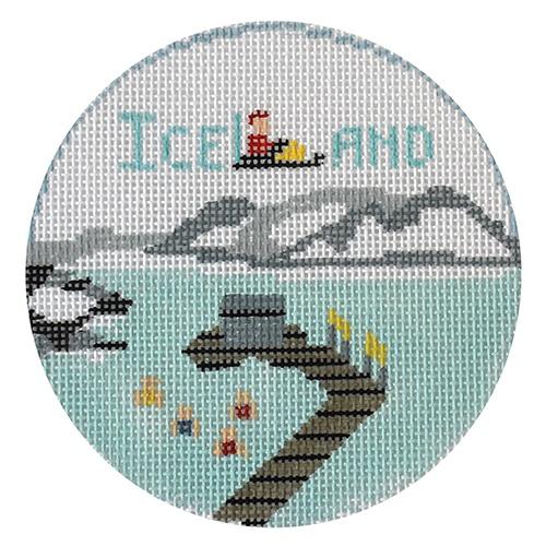 Iceland Painted Canvas Kathy Schenkel Designs  - 1