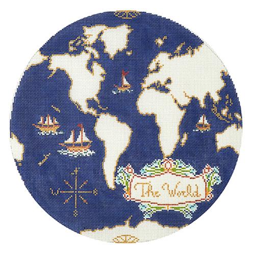 I'd Like to Teach the World to Stitch Painted Canvas The Plum Stitchery  - 1