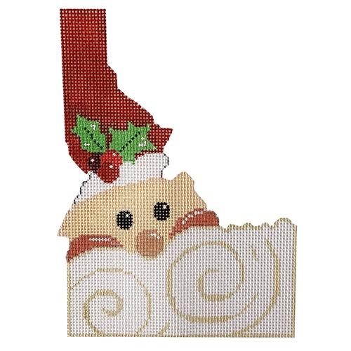 Idaho State Shaped Santa Painted Canvas The Meredith Collection 