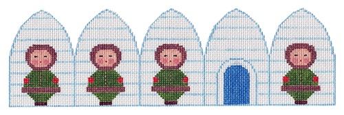Igloo with Eskimos Painted Canvas Labors of Love Needlepoint  - 1