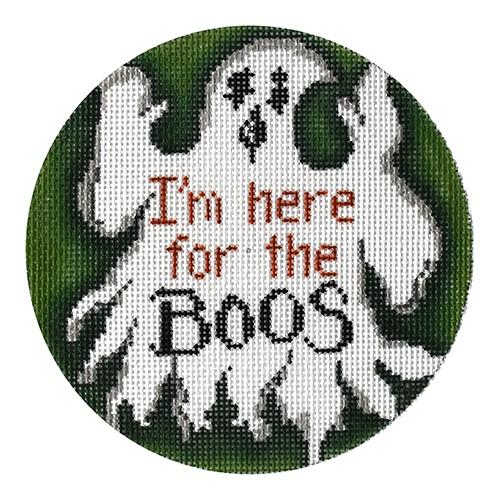 I'm Here for the Boos Ornament Painted Canvas Patti Mann 