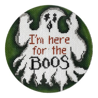I'm Here for the Boos Ornament Painted Canvas Patti Mann 
