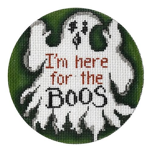 I'm Here for the Boos Ornament Painted Canvas Patti Mann  - 1