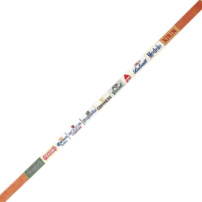 Imported Beer Labels Belt Painted Canvas Susan Battle Needlepoint  - 1
