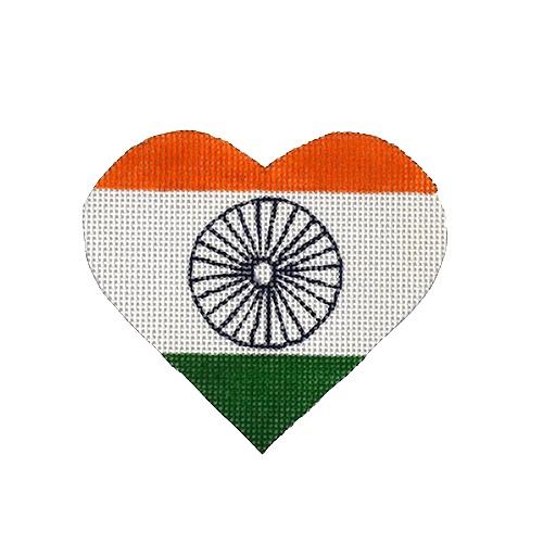 Indian Flag Heart Painted Canvas Pepperberry Designs 