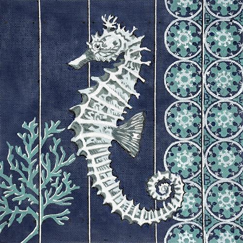 Indigo Sea VI Painted Canvas All About Stitching/The Collection Design 