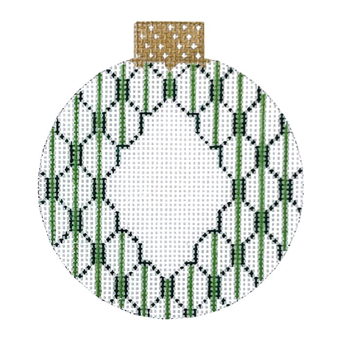 Initial Scallop Reflection Bauble - Green Painted Canvas Whimsy & Grace 