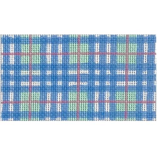 Inserts   Madras   Turquoise, Blues, and Pink Painted Canvas Kate Dickerson Needlepoint Collections  - 1