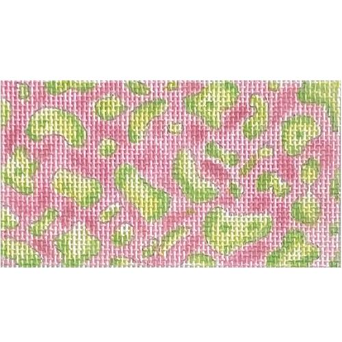 Inserts - Pink and Green Cheetah Painted Canvas Kate Dickerson Needlepoint Collections 