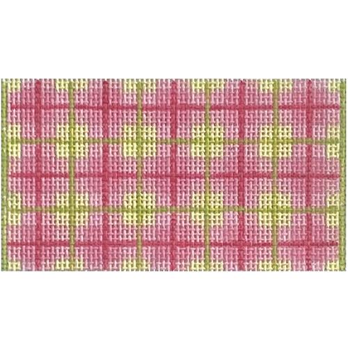 Inserts - Pink and Green Madras Plaid Painted Canvas Kate Dickerson Needlepoint Collections 
