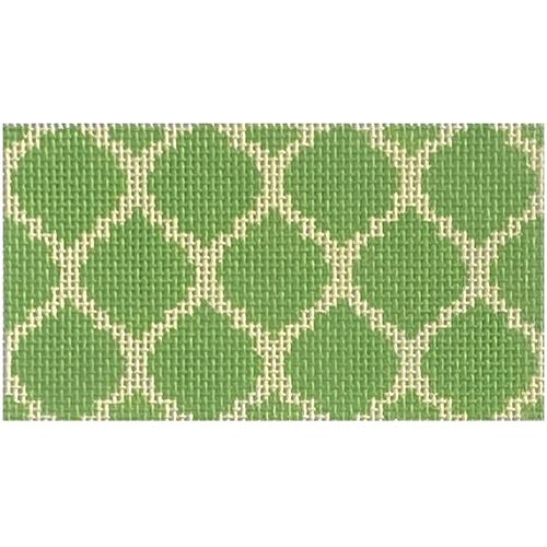 Inserts - Quatrefoils - Green on Lime Painted Canvas Kate Dickerson Needlepoint Collections 