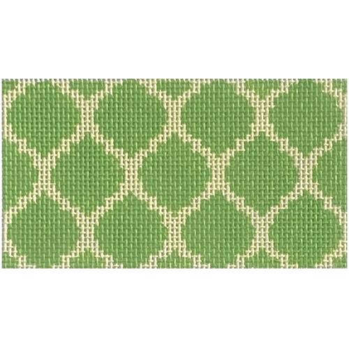 Inserts   Quatrefoils   Green on Lime Painted Canvas Kate Dickerson Needlepoint Collections 
