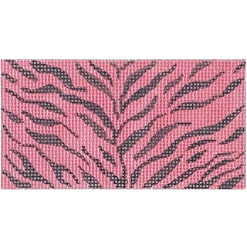 Inserts - Zebra - Black on Bubblegum Pink Painted Canvas Kate Dickerson Needlepoint Collections 