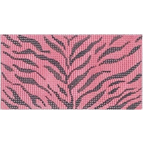 Inserts   Zebra   Black on Bubblegum Pink Painted Canvas Kate Dickerson Needlepoint Collections  - 1