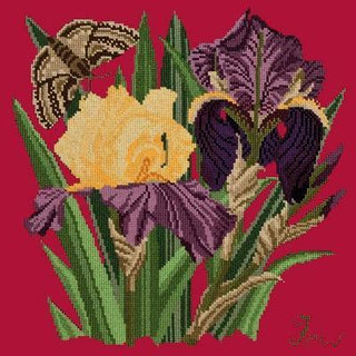 Iris Needlepoint Kit Kits Elizabeth Bradley Design Bright Red 
