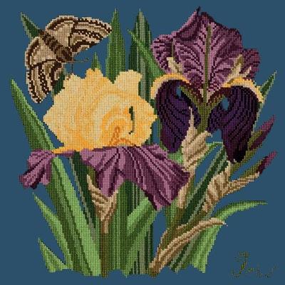 Iris Needlepoint Kit Kits Elizabeth Bradley Design Dark Blue 