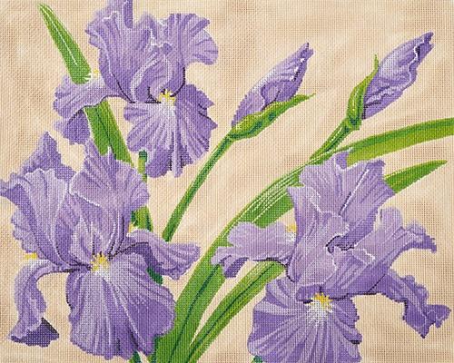 Irises Painted Canvas Labors of Love Needlepoint  - 1