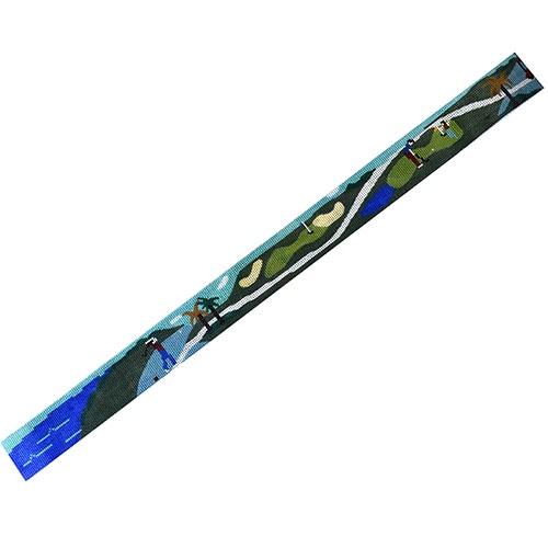 Island Golf Belt Painted Canvas Silver Needle 
