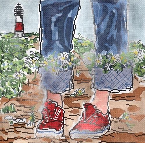 Island Jeans Painted Canvas Susan Wallace Barnes  - 1