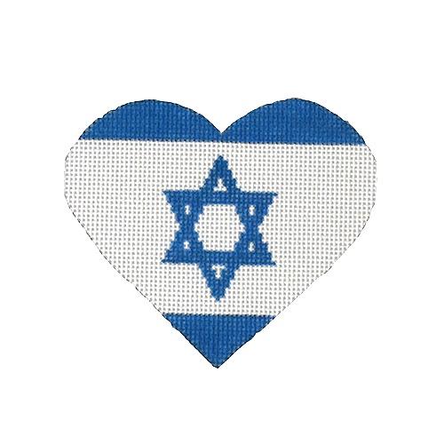 Israel Flag Heart Painted Canvas Pepperberry Designs  - 1