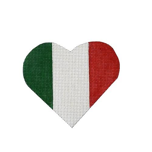 Italian Flag Heart Painted Canvas Pepperberry Designs  - 1