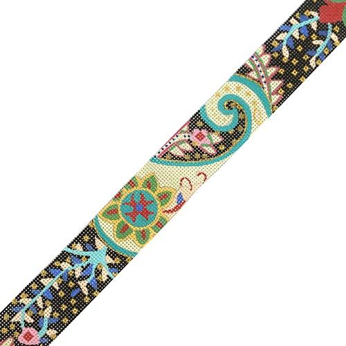 Italian Paisley Belt Painted Canvas The Meredith Collection  - 1