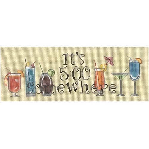 It's 5 O'Clock Sign Painted Canvas Funda Scully  - 1