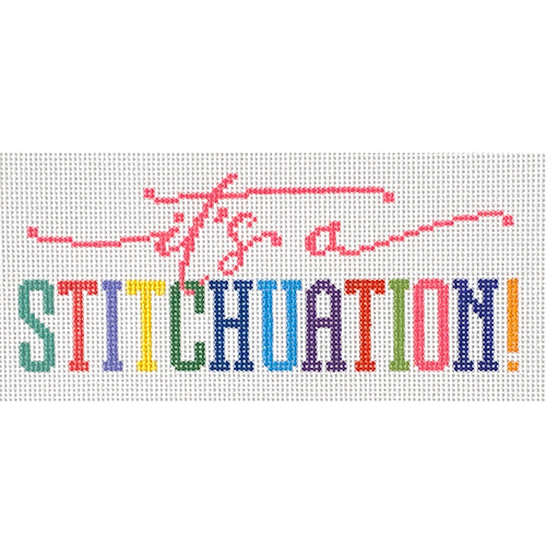 It's a Stitchuation - Small Painted Canvas Wipstitch Needleworks 