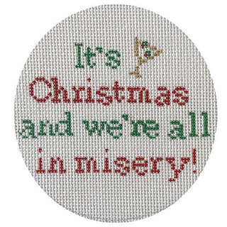 It's Christmas and We're all in Misery Painted Canvas Stitch Rock Designs 
