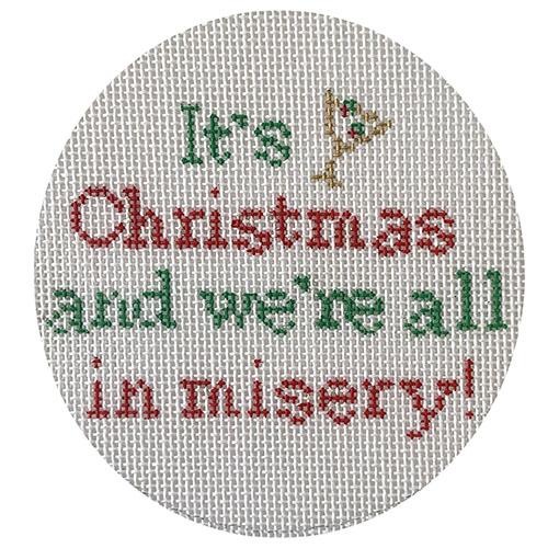 It's Christmas and We're all in Misery Painted Canvas Stitch Rock Designs 
