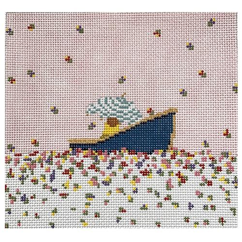 It's Raining Flowers Painted Canvas The Plum Stitchery  - 1