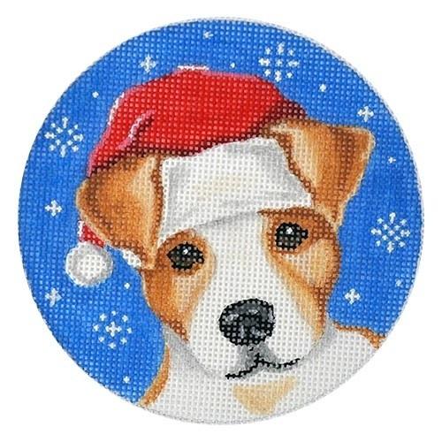 Jack Russell Santa Painted Canvas Pepperberry Designs 
