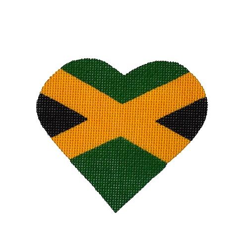 Jamaican Flag Heart Painted Canvas Pepperberry Designs 