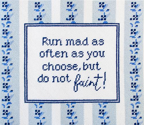 Jane Austen - Run Mad Printed Canvas Needlepoint To Go 