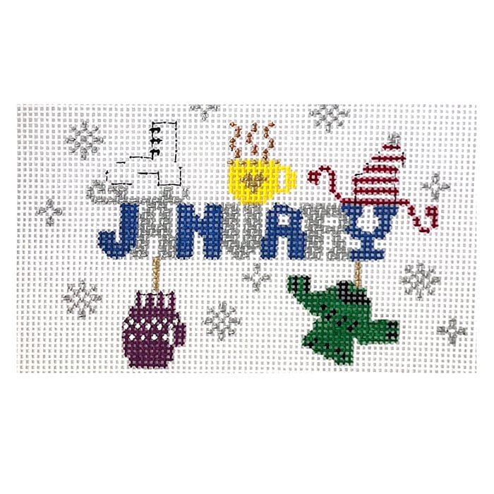 January with Stitch Guide Painted Canvas The Princess & Me 