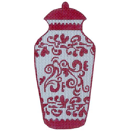 Jardiniere   Pink Swirls Painted Canvas All About Stitching/The Collection Design 
